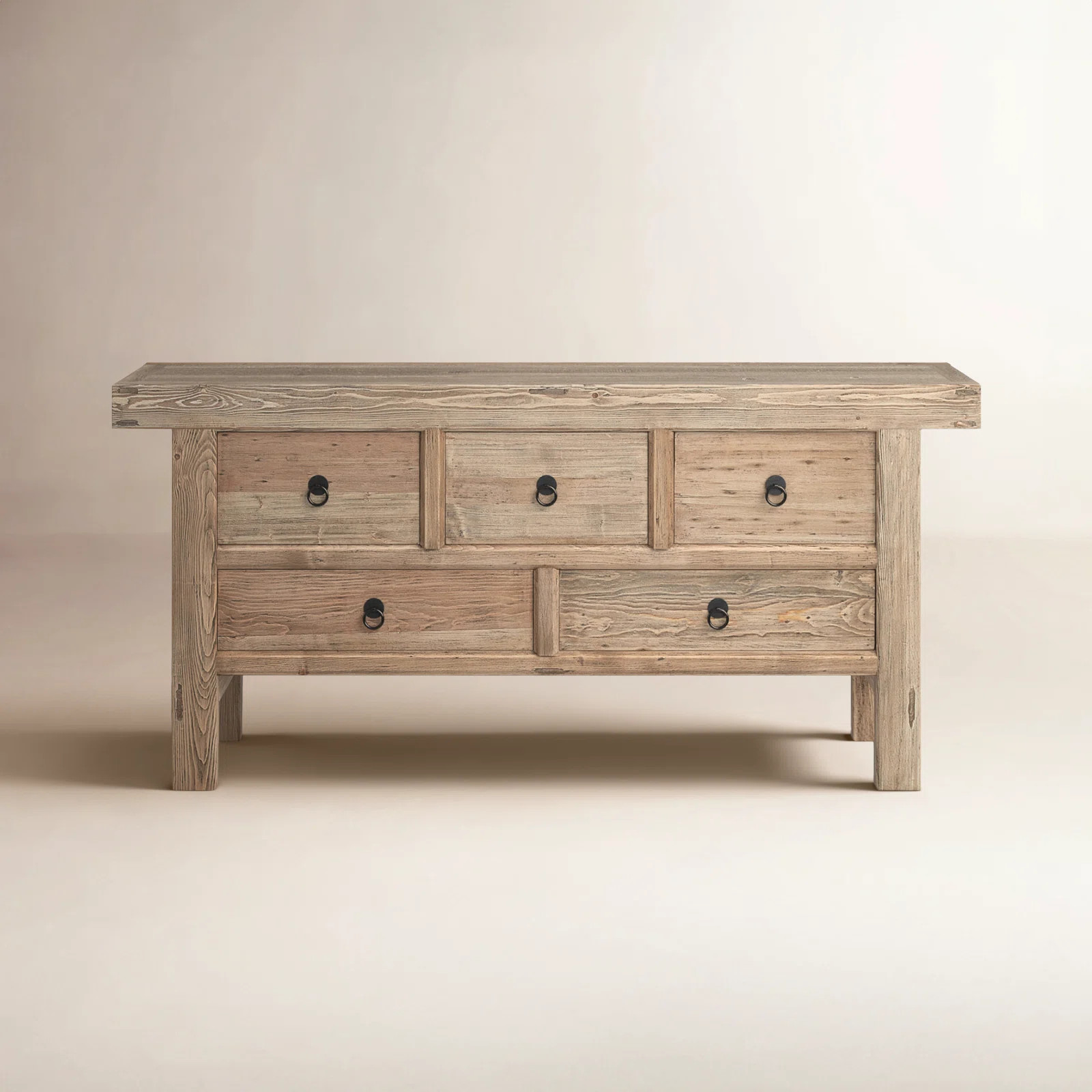 Birch Lane™ Leamont 77-Inch Five Drawers Buffet Server, Clear Coat Reclaimed Pine & Reviews | W... | Wayfair North America