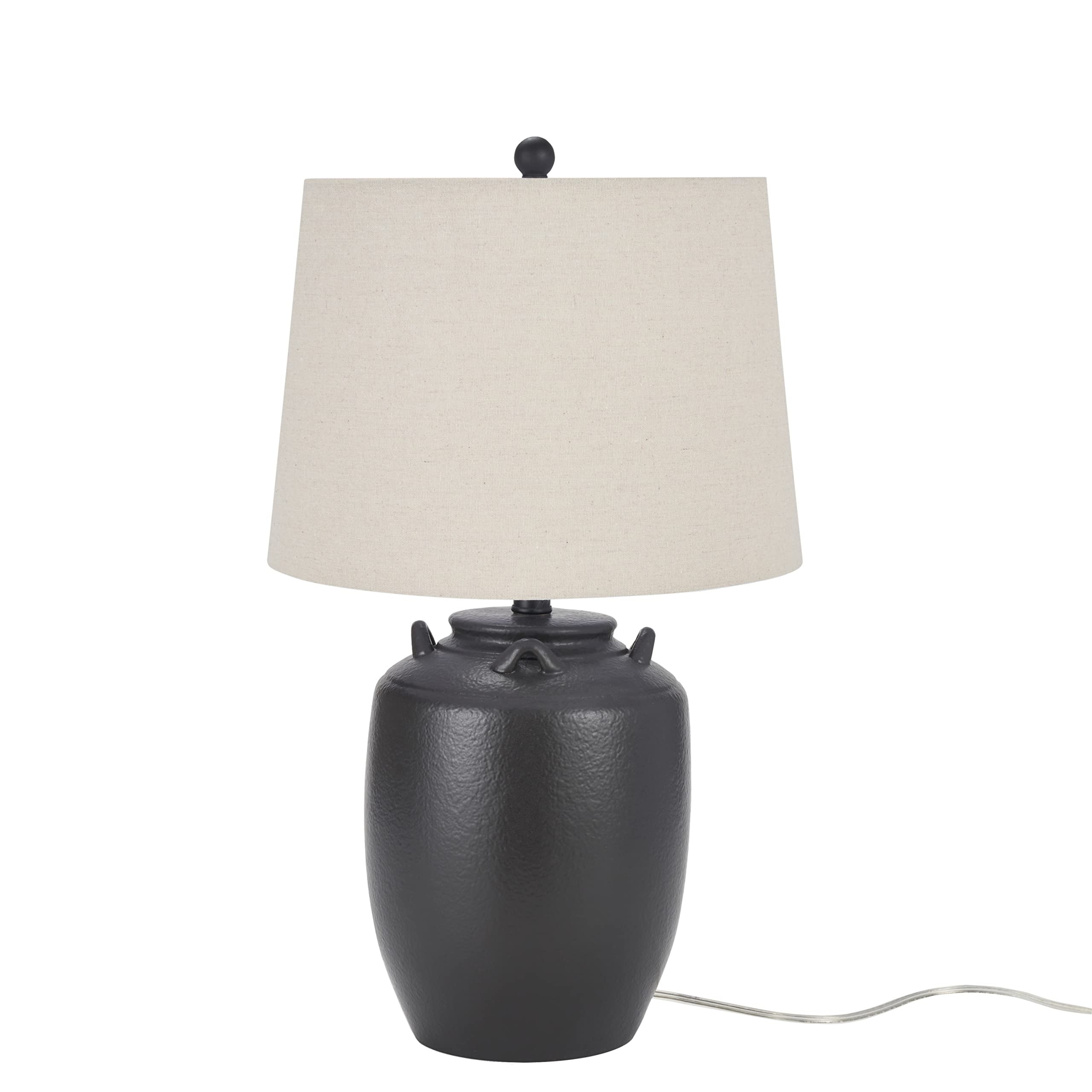 Nourison 24" Black Farmhouse Ceramic Pottery Jug Table Lamp | Amazon (US)