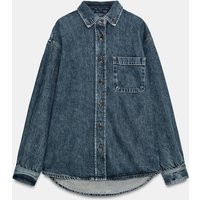 Zara - Zw Collection Denim Shirt - Blue - Xl - Woman | Zara US