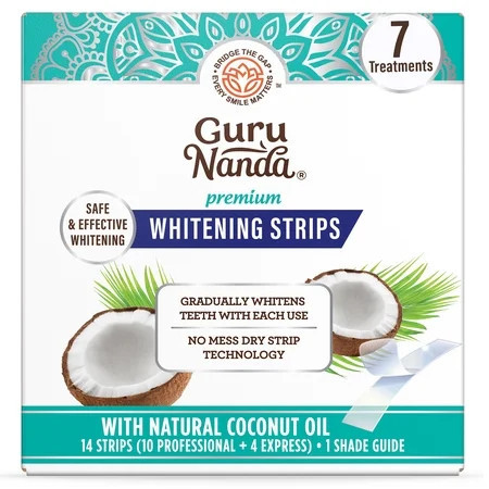 GuruNanda Teeth Whitening Strips - Infused with Coconut Oil - 7 Treatments | Walmart (US)