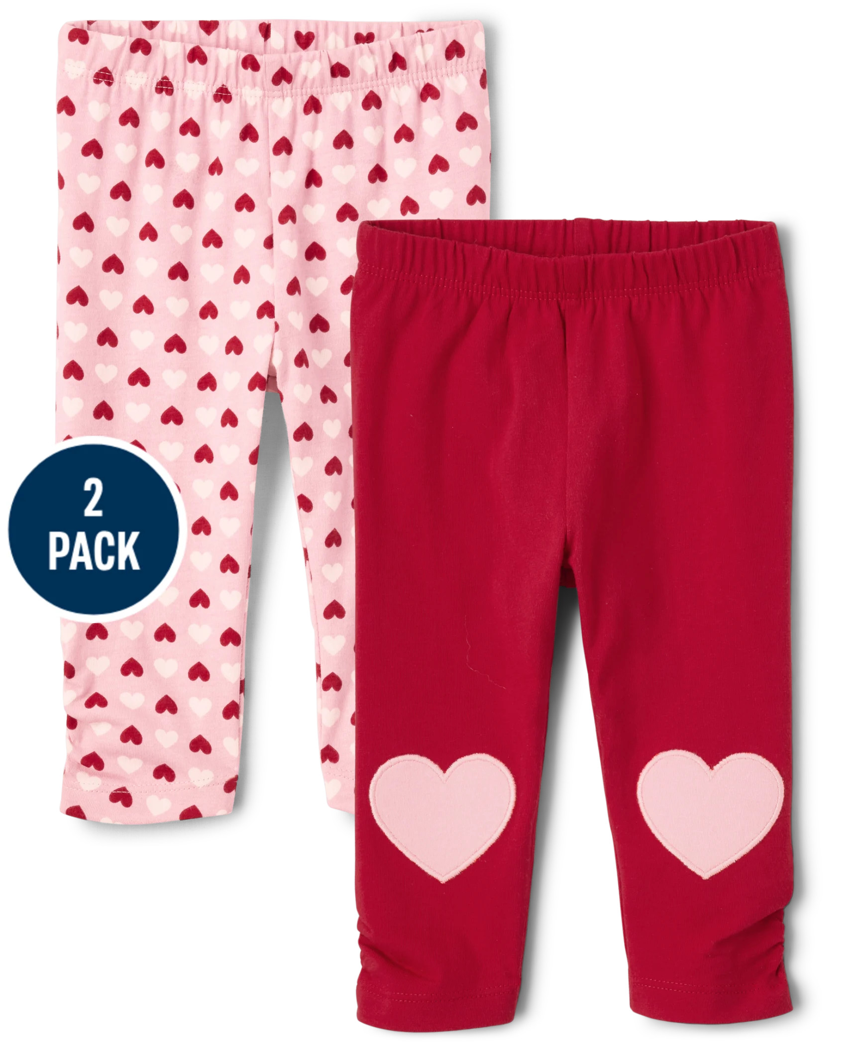 Baby Girls Heart Leggings 2-Pack - classicred | The Children's Place
