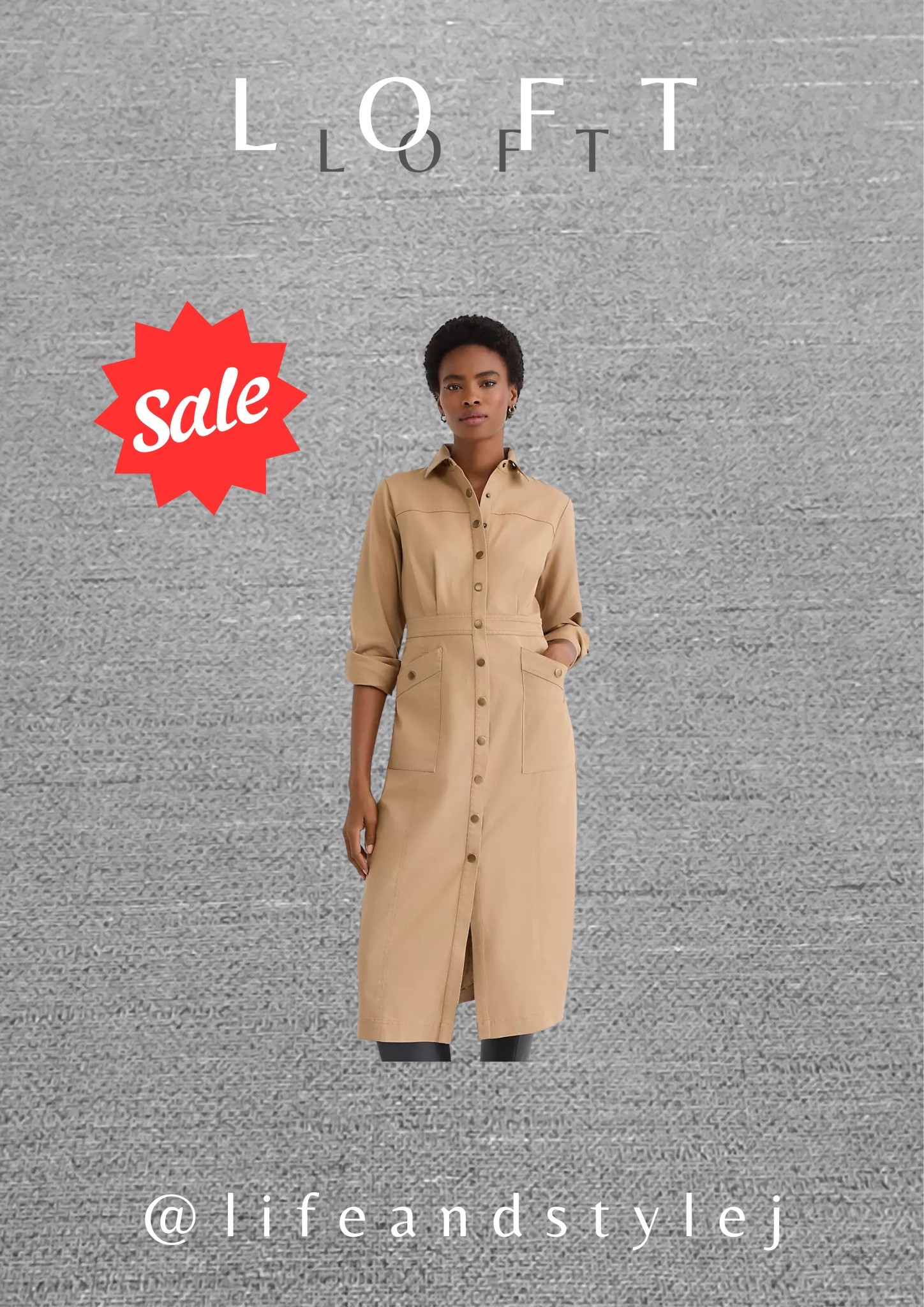 The Loft twill midi pocket shirtdress is a midlife, ageless staple with effortless structure and comfort. Style it belted to define the waist or wear it open over a tank and flats for an easy modern look that works day to night. #midlifefashion #agelessstyle #modernclassic #everydaychic #effortlessstyle 

#LTKOver40 #LTKSeasonal #LTKSaleAlert