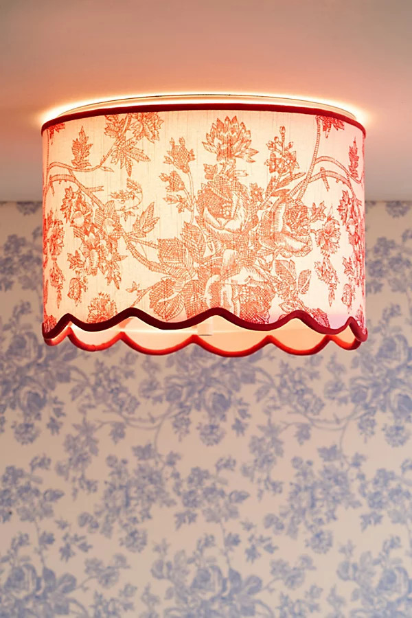 Scallop Flush Mount Conversion Kit in Pink Toile at Urban Outfitters | Urban Outfitters (US and RoW)