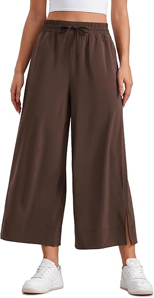 CRZ YOGA Lightweight Wide Leg Cropped Pants for Women High Waisted Loose Casual Lounge Travel Wor... | Amazon (US)