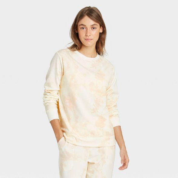 Women's Tie-Dye Beautifully Soft Fleece Lounge Sweatshirt - Stars Above™ | Target