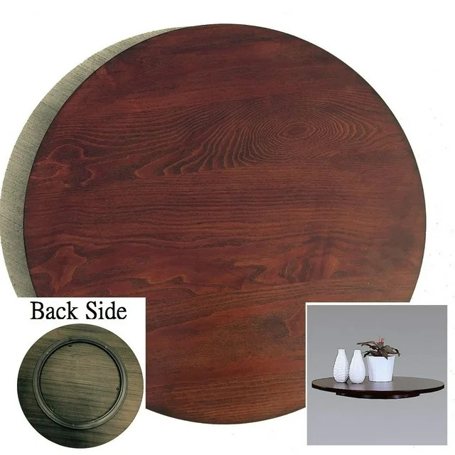 21-in Diameter Brown Wood Rotating Turntable Big Lazy Susan | Walmart (US)