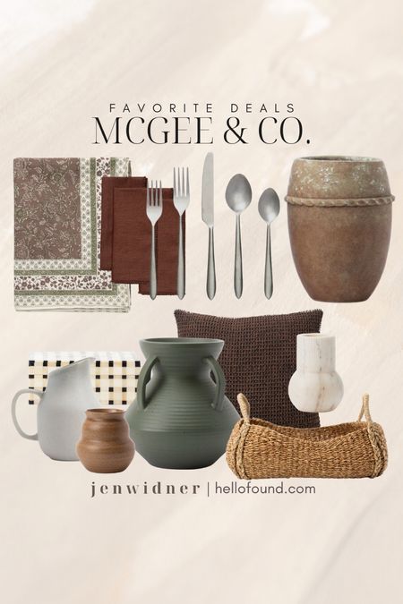 Some of my favorite deals from McGee and Co! 

Tablecloth. Brown napkins. Flatware. Pottery. Vase. Pitcher. Wavy Vase. Basket. Hacienda vase. Waffle. Marble vase. McGee and Co.

#LTKsalealert #LTKhome #LTKCyberweek