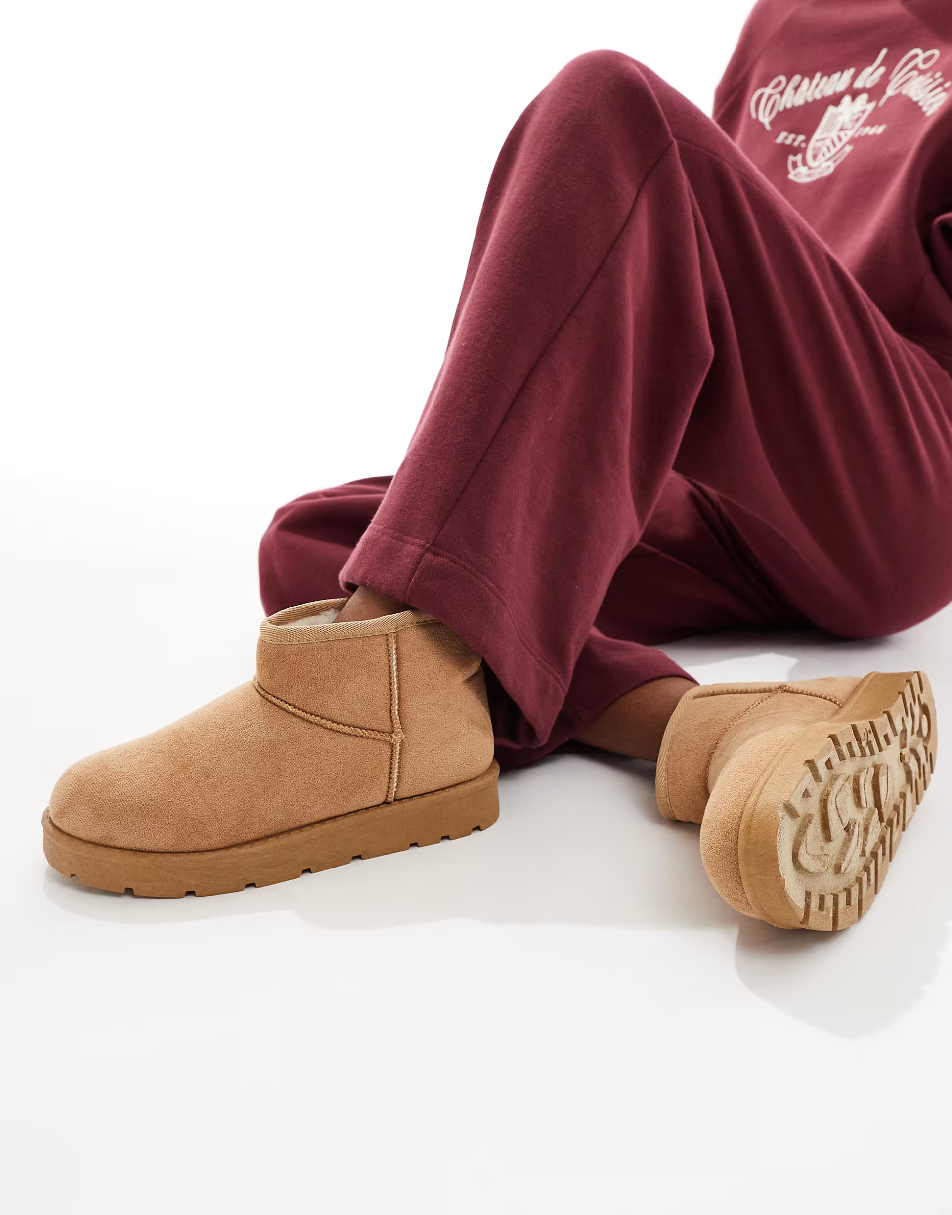 SEQWL cosy mini ankle boots in sand  | ASOS | ASOS (Global)