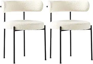 NIUYAO Modern Upholstered Dining Chair Open Back Side Chair Armless Accent Chair Soft with Metal ... | Amazon (US)