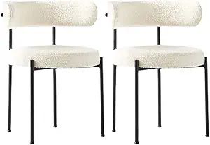 NIUYAO Modern Upholstered Dining Chair Open Back Side Chair Armless Accent Chair Soft with Metal ... | Amazon (US)