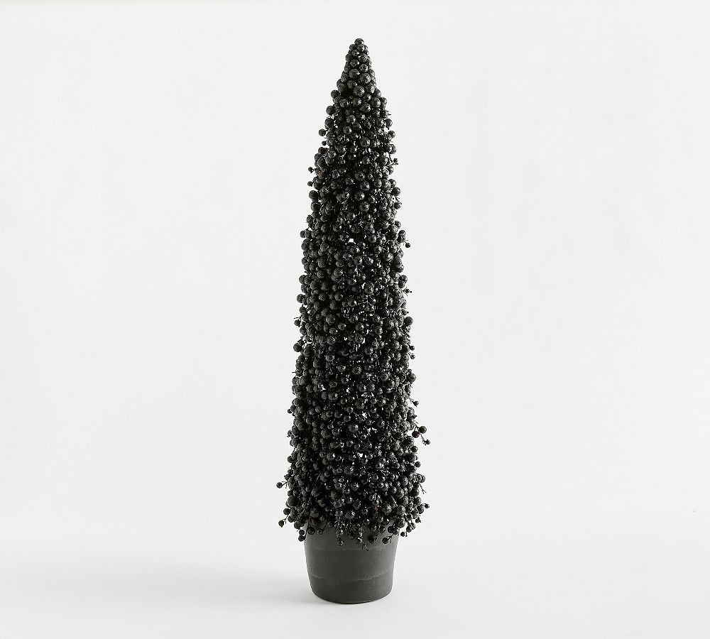 Faux Potted Black Berry Cluster Cone Tree | Pottery Barn (US)