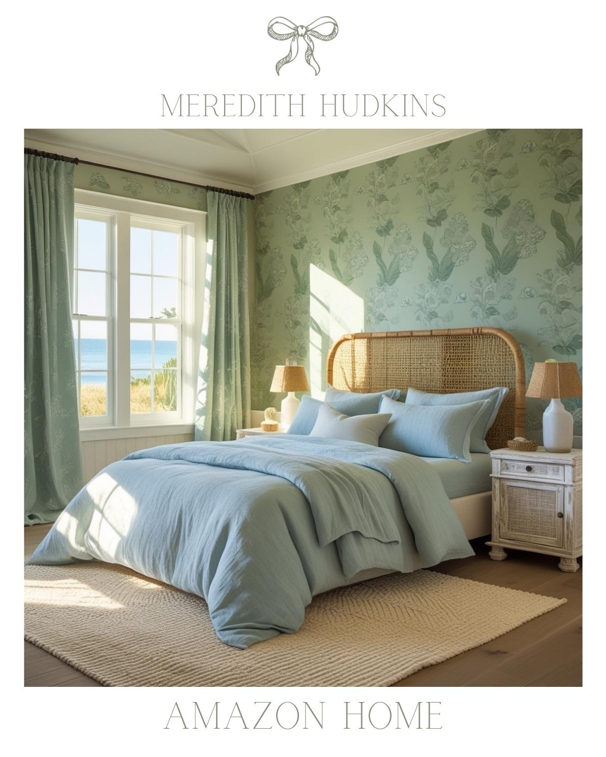 A coastal-style bedroom with a relaxed and airy aesthetic. Feel at peace with natural textures and calming colors. Meredith Hudkins, amazon, amazon home, bedroom, decor, interior design, coastal, classic, affordable, traditional, timeless

#LTKSaleAlert #LTKHome #LTKFindsUnder100