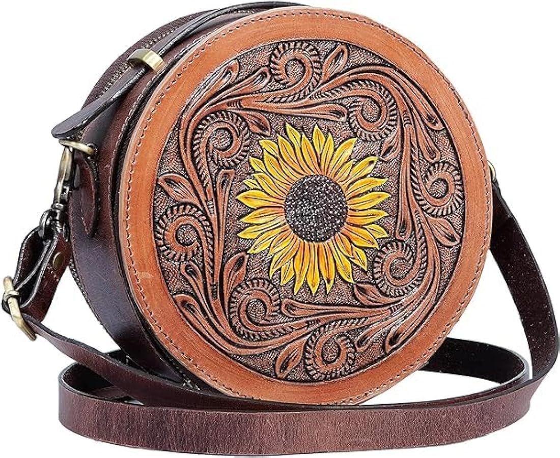 RAW HYD Genuine Tooled Leather Purse for Women | Amazon (US)