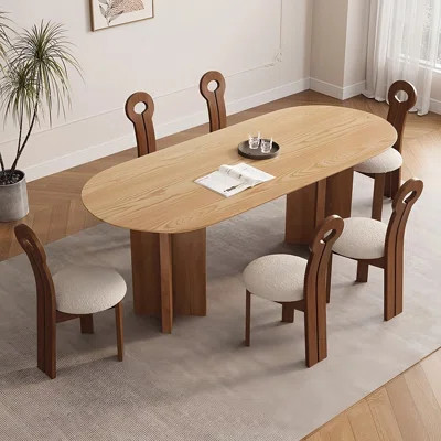 Simple Oval Solid Wood Dining Table Sets | Wayfair North America