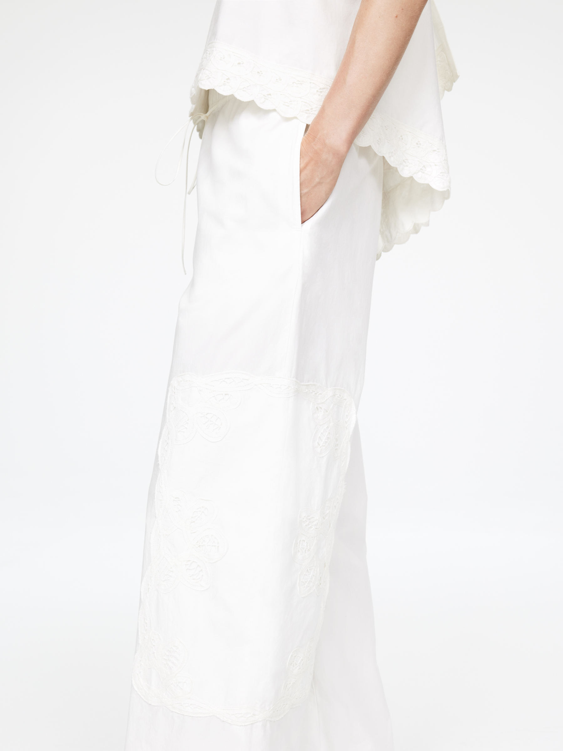 Embroidered Trousers – White – Women – ARKET GB | Arket UK