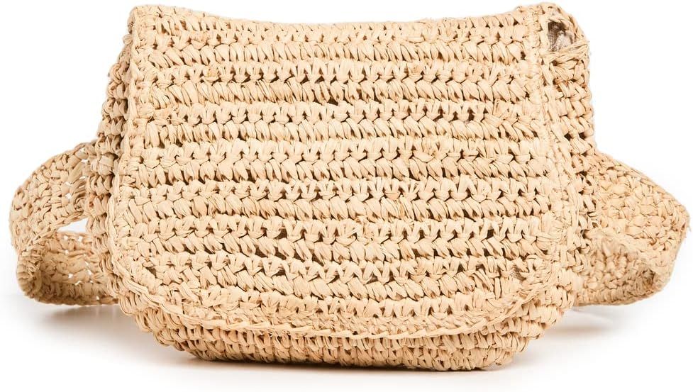 Hat Attack Women's Straw Belt Bag, Natural, Tan, One Size | Amazon (US)