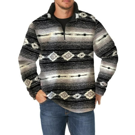 112318250 Wrangler Medieval Blue Serape and Aztec Sherpa 1/4 Zip | Walmart (US)