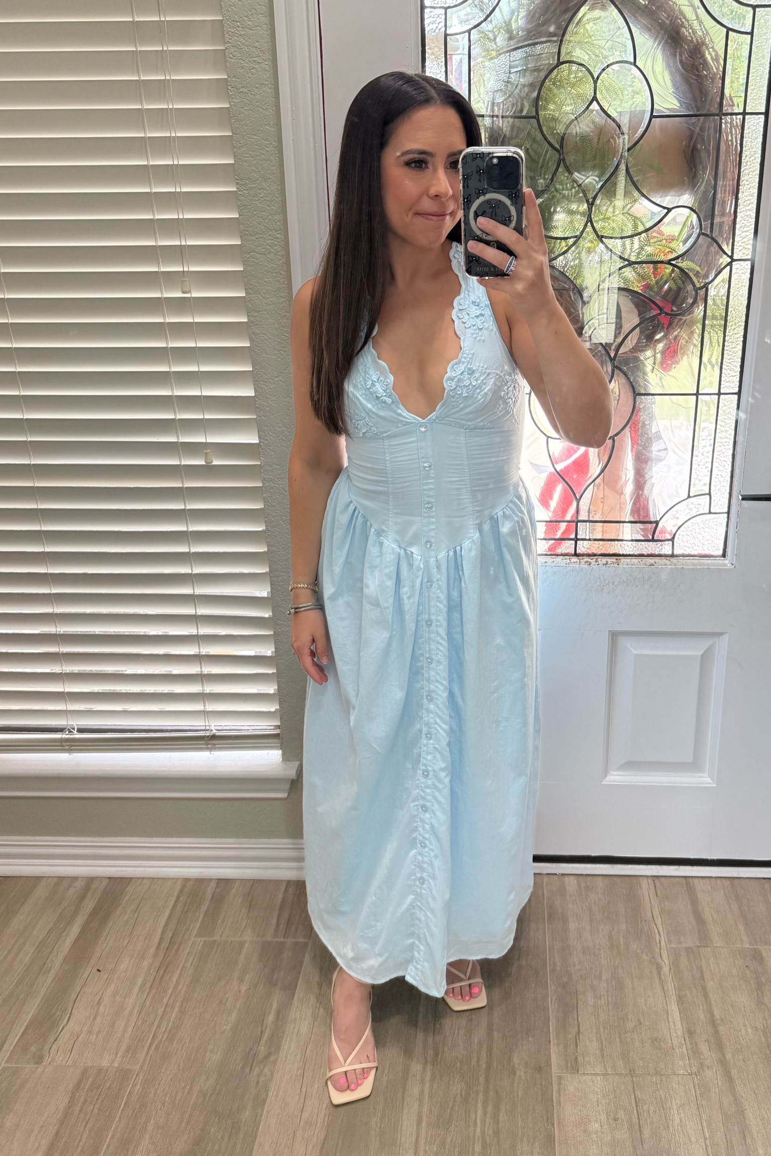 Little blue dress 🫶🏼 
Also comes in white! 
Wearing size small. Runs a little small because of the corset top. 


#LTKFindsUnder50 #LTKPetite #LTKShoeCrush