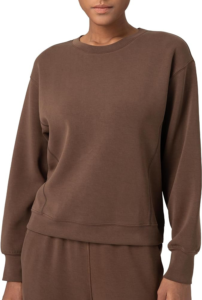 Colorfulkoala Women's Long Sleeve Athletic Sweatshirt Crewneck Modal Pullover Tops | Amazon (US)