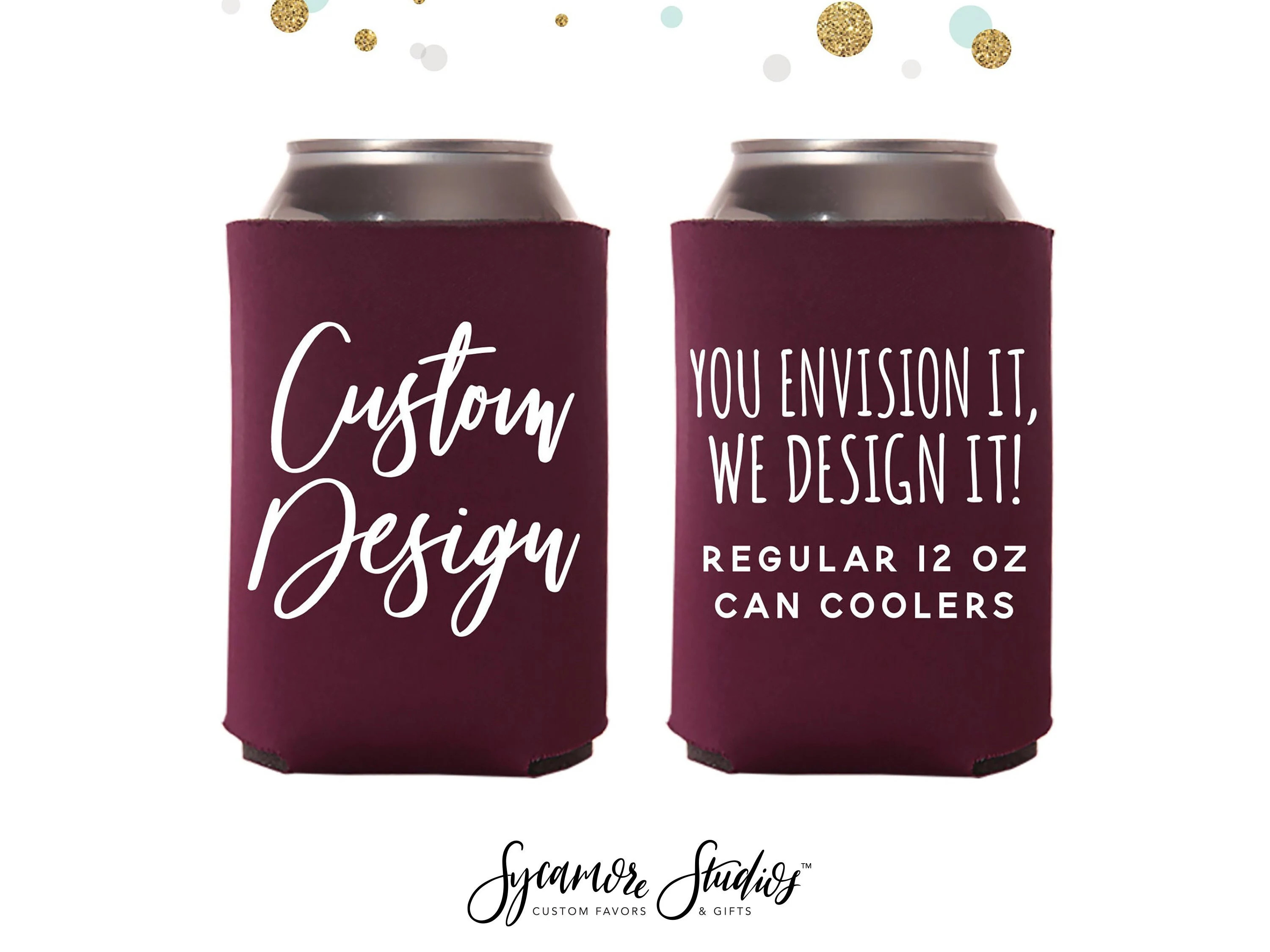 Custom Regular 12oz Wedding Can Cooler - Your Custom Design - Wedding Favors, Insulators, Beer Huggers, Wedding Favors, Party Can Coolers | Etsy (Global)