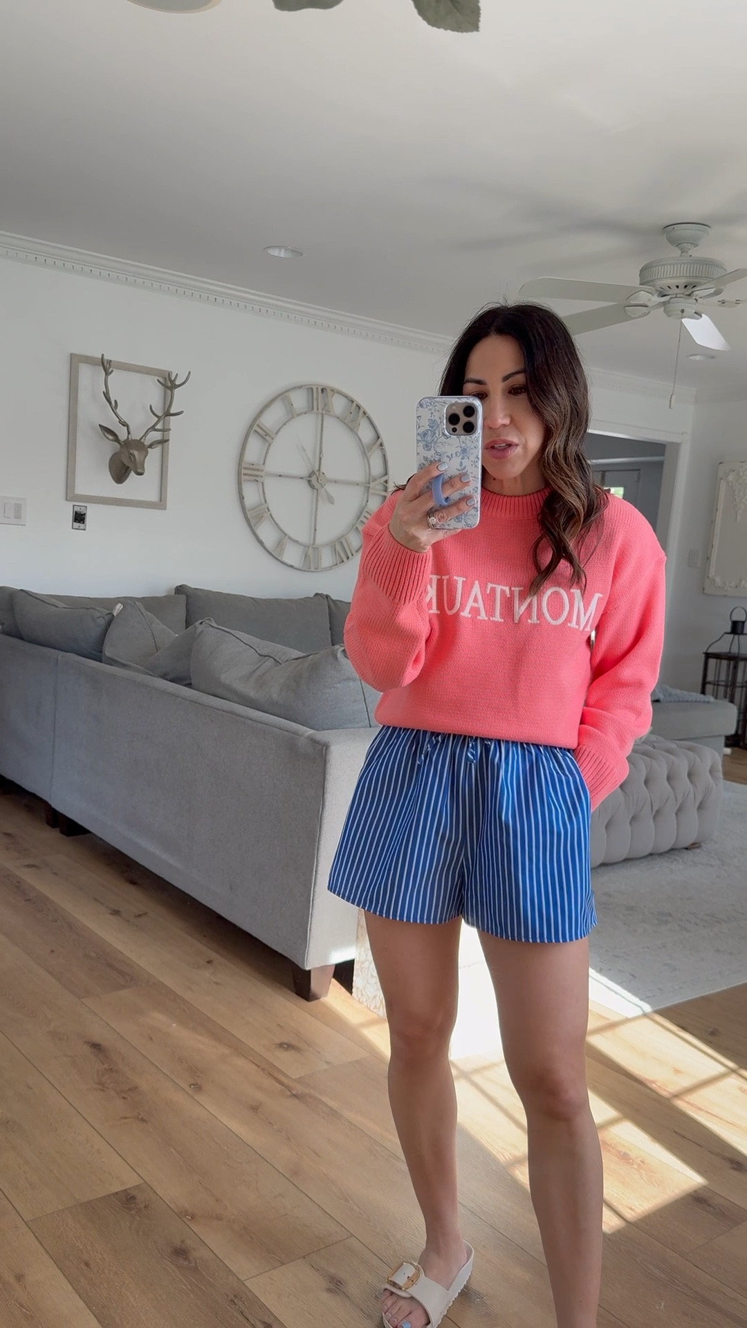 Avara 17% off in carts today only. 
Wearing small spring sweater. Small  shorts.





#LTKOver40 #LTKSaleAlert