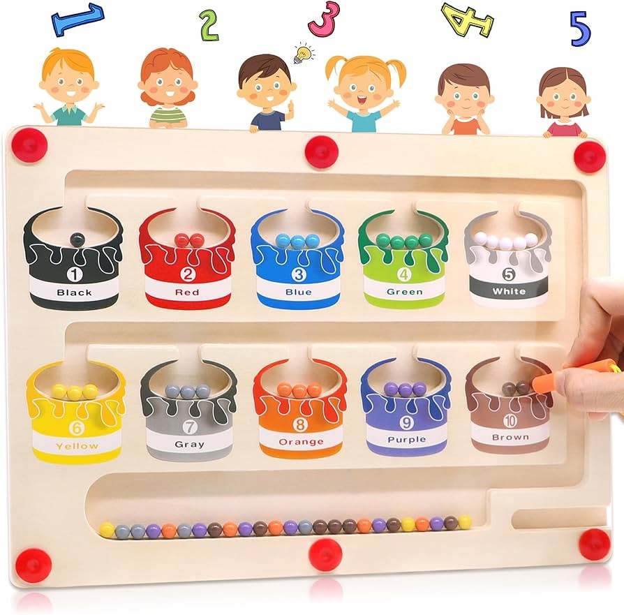 Amazon.com: Flareyer Magnetic Color and Number Maze,Wooden Magnet Puzzles Board,Color Sorting and... | Amazon (US)