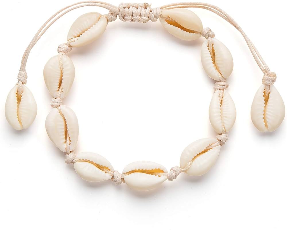 Fesciory Puka Shell Anklet for Women Summer Natural Cowrie Adjustable Ankle Bracelet, Handmade Bo... | Amazon (US)