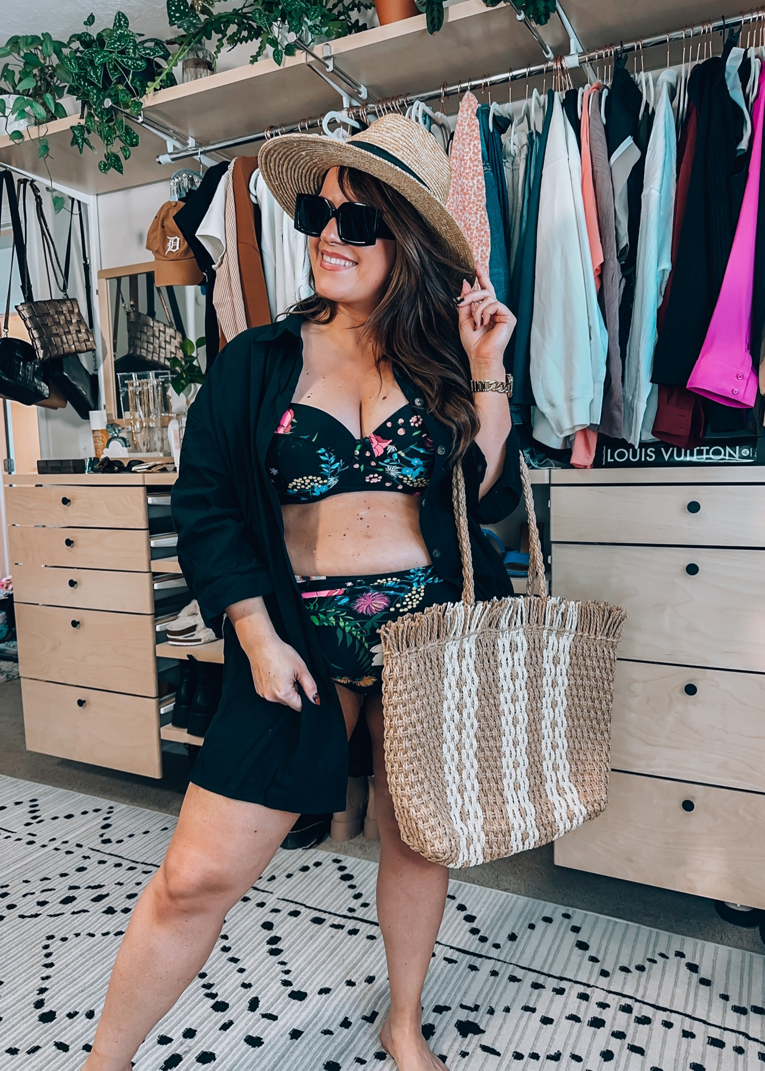 Travel Midsize resort wear! Beach vacation outfits - size 14 38dd - wearing an xl in this two piece underwire bikini from Amazon - beach bag code: 20TARYN -sunglasses amazon - beach hat amazon - pool day outfit- vacation 

#LTKcurves #LTKswim #LTKtravel
