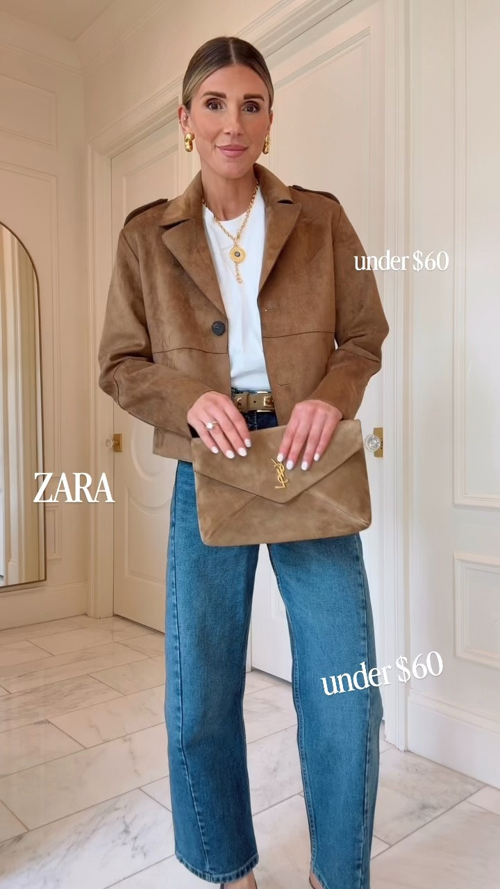 I'm wearing size small in this faux suede jacket