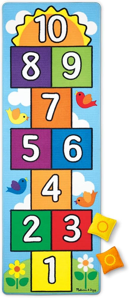 Melissa & Doug Hop & Count Hopscotch Rug (Play Space & Room Decor, Skid-Proof Backing, 27” H x ... | Amazon (US)
