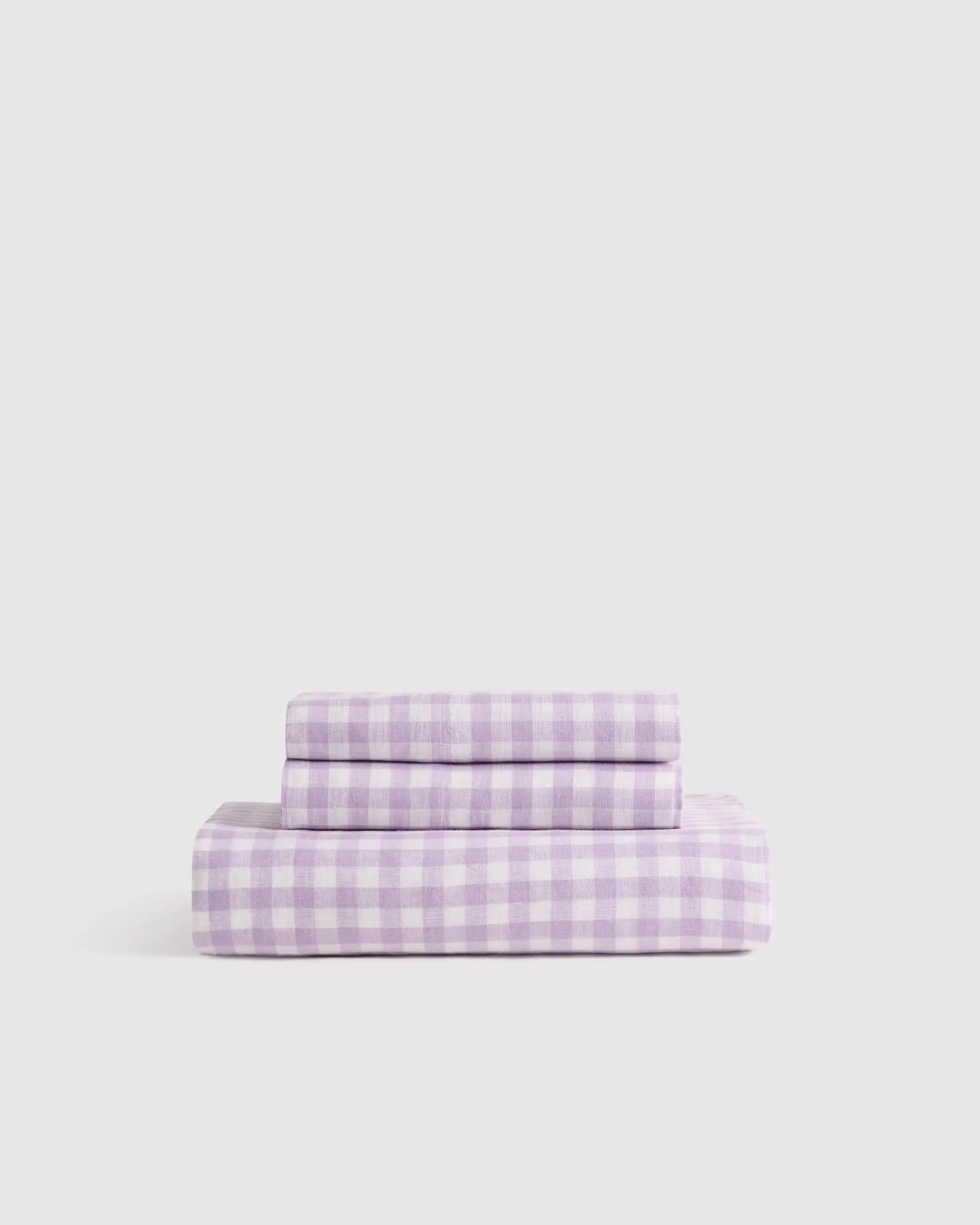 European Linen Gingham Fitted Sheet Set | Quince
