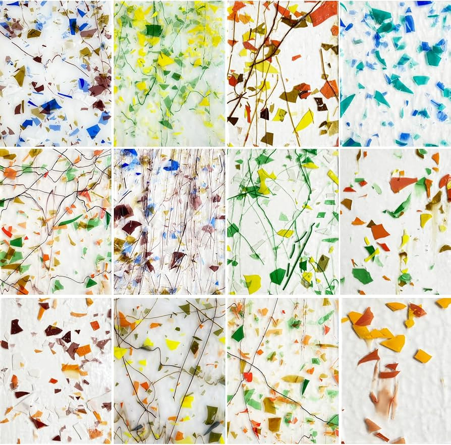 12 Sheets Patterned Stained Glass Sheet Variety Pack, 6 X 4 inch Cathedral Art Mosaic Glass Tiles... | Amazon (US)