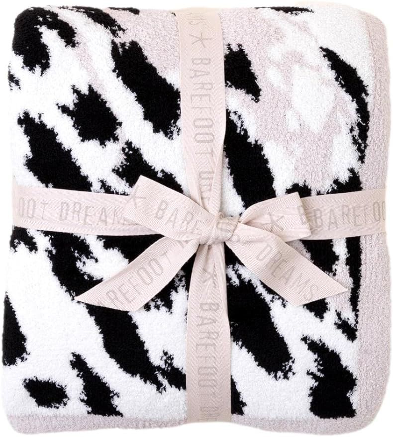 Barefoot Dreams CozyChic Cheetah Print Throw, Throw Blanket, Soft Blanket-54” x 72”, Cream/Bl... | Amazon (US)