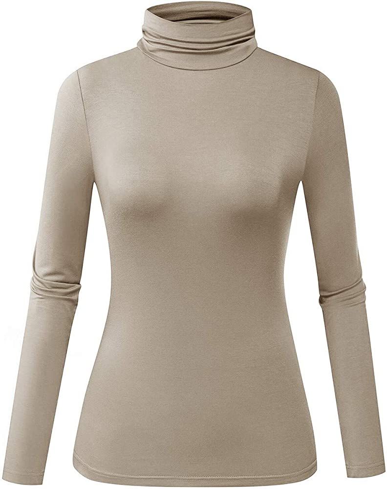 Women's Long Sleeve Lightweight Soft Pullover Turtleneck Tops | Amazon (US)