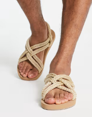ASOS DESIGN sandals in natural rope | ASOS (Global)