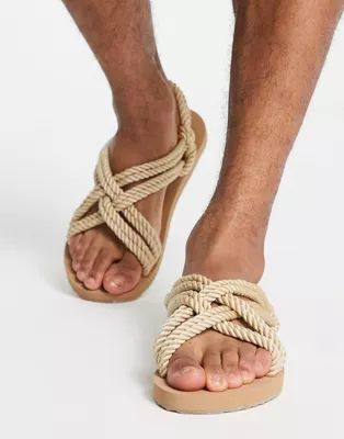 ASOS DESIGN sandals in natural rope | ASOS (Global)