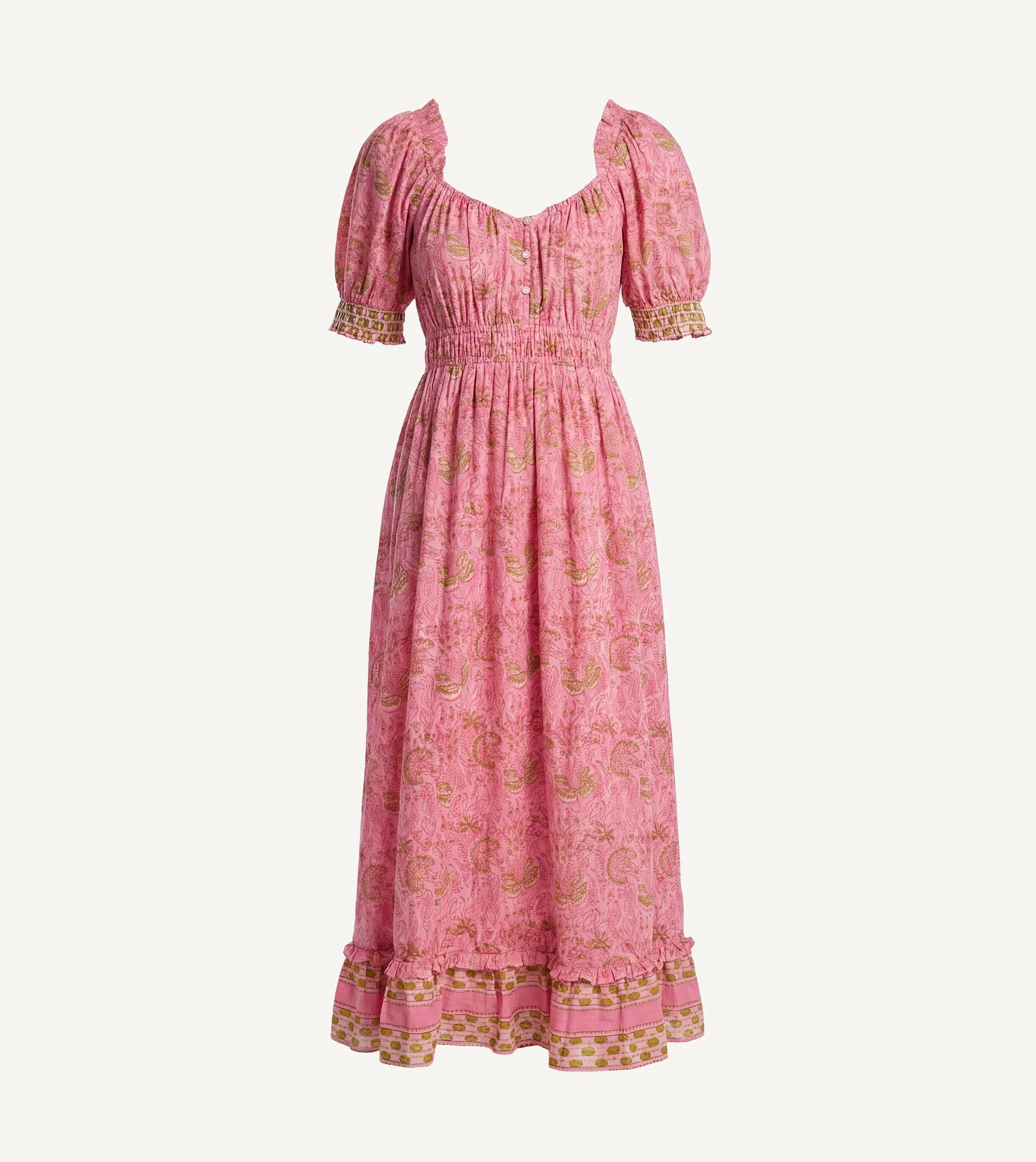 Marcella Ankle Dress | Wildflower Prism Pink | Cleobella