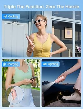 JISULIFE Handheld Mini Fan, 3 IN 1 USB Rechargeable Portable Fan [12-19 Working Hours] with Power... | Amazon (US)