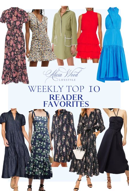 Top 10 Weekly Reader Favorites 

Onyx Falling Flowers Bouquet Tate long sleeve mini Dress
Gorgeous navy and pink dotted floral chiffon. Featuring a smocked neckline and short flutter sleeves with a keyhole back button closure. A smocked waist with pocket details leads into a ruffle trimmed skirt.
Onyx Falling Flowers Bouquet Lyles Long sleeve Midi Dress
Strapless navy blue Veronica Beard midi dress on sale
Moss Green Perkins Shirt Dress
Brochu Walker Havana Indigo short sleeve tiered button down midi dress
Blue high-low Veronica Beard midi dress
Ruffled Smock Neck Dress in Studio Red
Desirae Fringe Embroidered Lace-Up Back Midi Dress
Jackson Floral Ruched Mini Dress

#LTKSale #LTKSeasonal #LTKsalealert