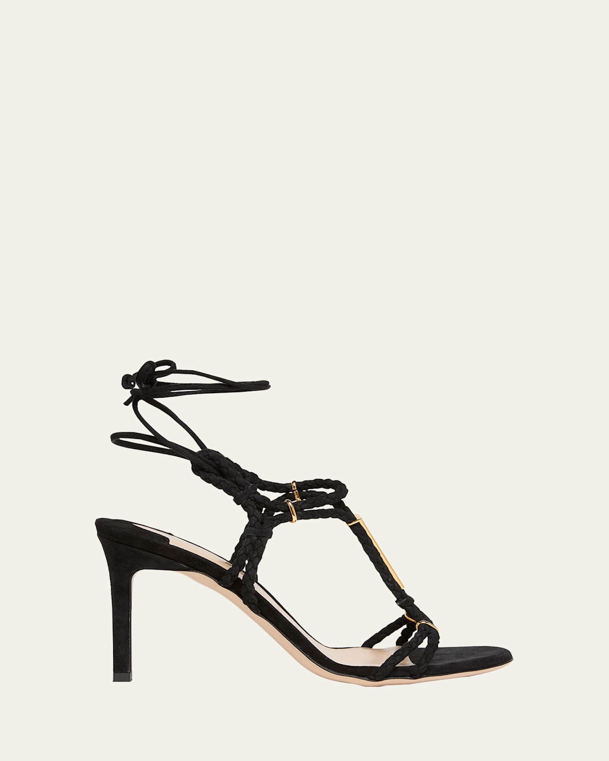 Lily Suede Ankle-Tie Sandals | Bergdorf Goodman