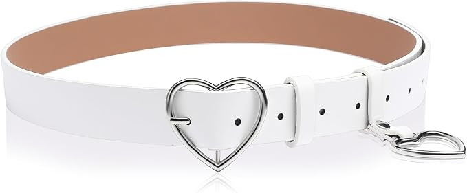 TXIN Heart Buckle Belt Fashion Punk Waist Belt Skinny Waist Band Strap for Women Girls Dress Jean... | Amazon (US)