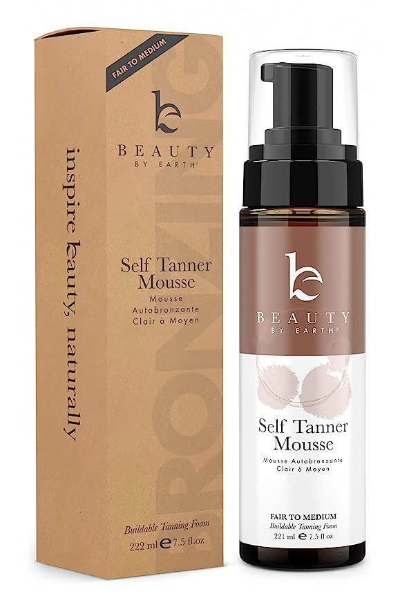 Beauty by Earth Self Tanner Mousse - Fair to Medium Fake Tan Sunless Tanner, Self Tanners Best Se... | Amazon (US)