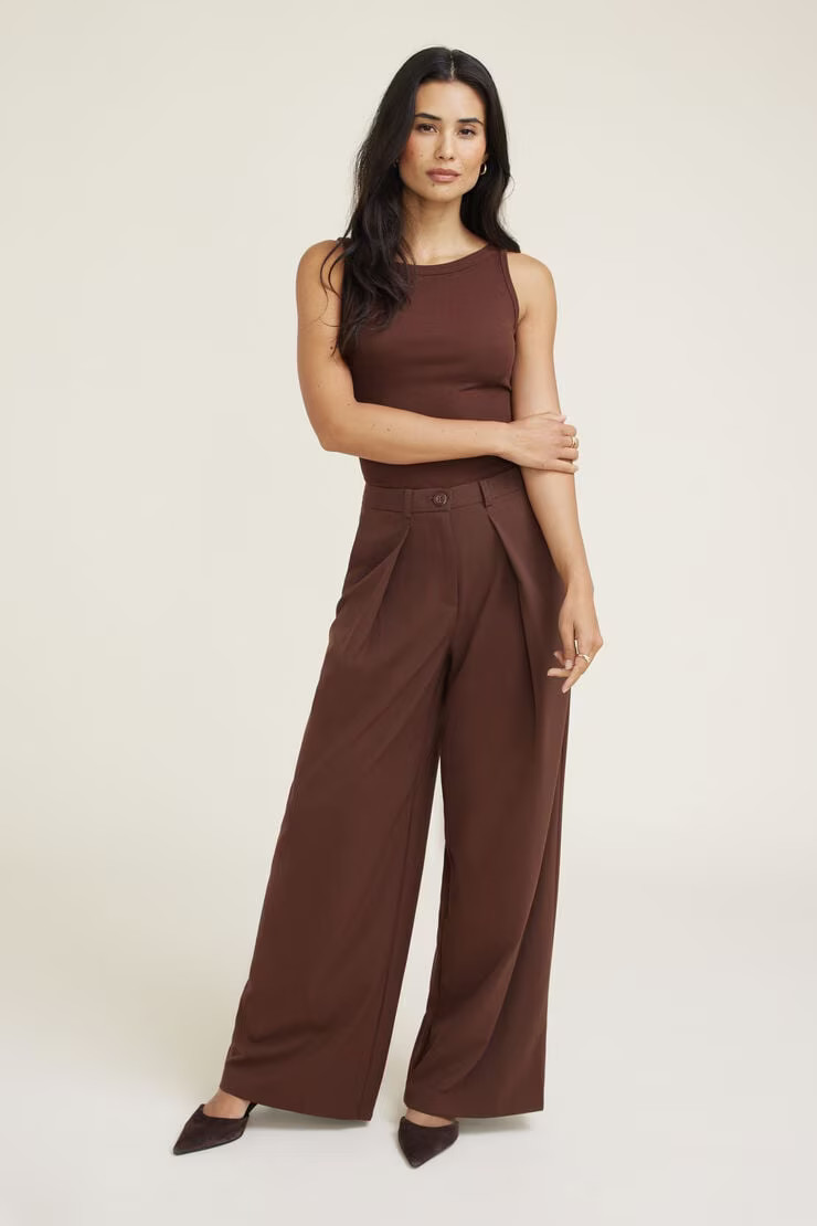 Pleated Wide Leg Pants | Dynamite Clothing