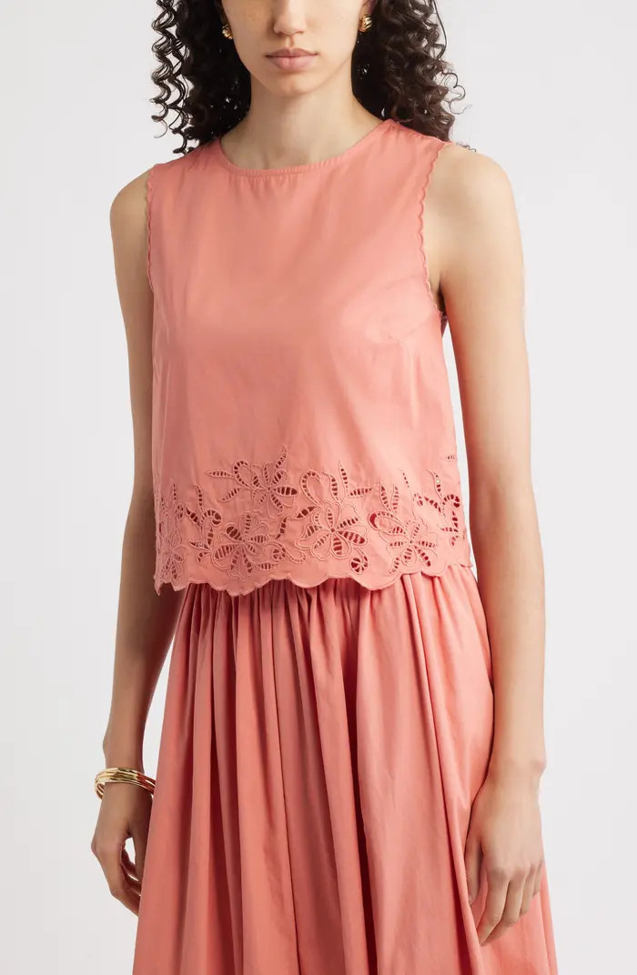 Nordstrom Schiffly Embroidered Sleeveless Cotton Top | Nordstrom | Nordstrom