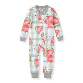 Watermelon Check Organic Snug Fit Pajamas - 12 Months | Burts Bees Baby