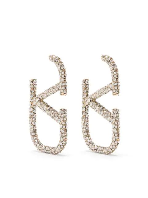 rhinestone-embellished VLOGO earrings | Farfetch Global