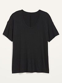 Oversized Luxe Voop-Neck Tunic T-Shirt for Women | Old Navy (US)