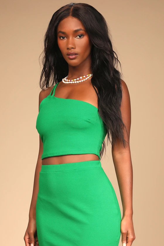 Twice as Stunning Bright Green One-Shoulder Two-Piece Mini Dress | Lulus (US)