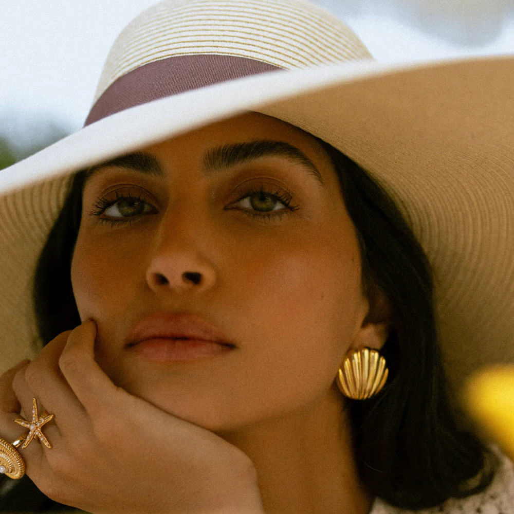 Statement Polished Shell Studs | Orelia