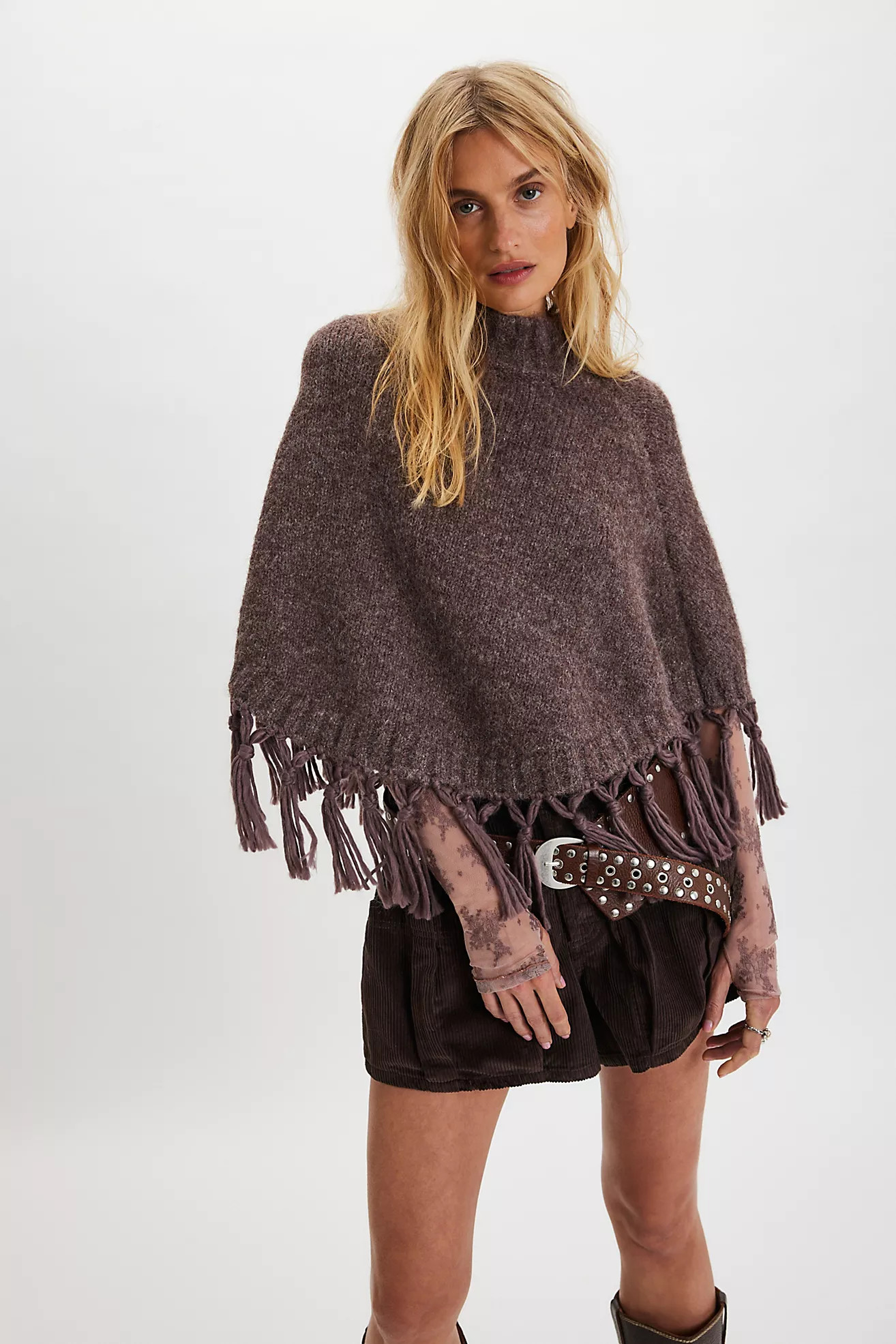 Emma Knitted Cropped Poncho | Free People (Global - UK&FR Excluded)
